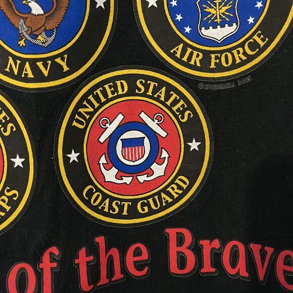 US Military Land of the Free Because of the Brave Gildan Mens Tee Size Large - Picture 8 of 16